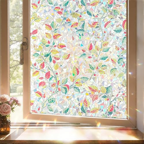 ADD.HERES Rainbow Window Privacy Film, Stained Glass Cling, 17.5" x 78.7" by ADDHERES