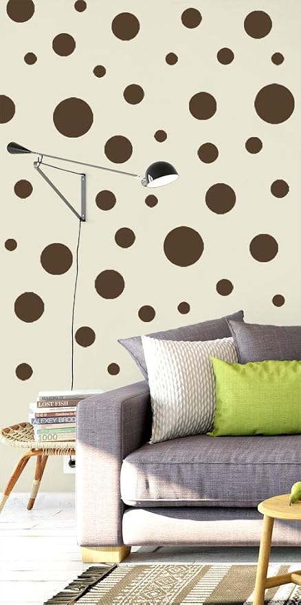 Brown Polka Dot Wall Decals, Room Decor Stickers (Brown) - Image 5