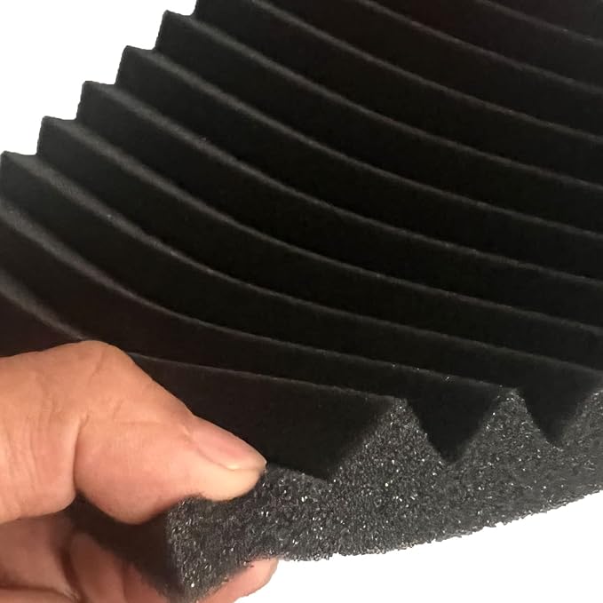 96 Pack Allxinlog Absorb the Echo Acoustic Foam Panel Wedge Studio Soundproofing Wall Tiles 12" X 12" X 1" (Accompanied By Double-Sided Adhesive Tape)(48RED+48BLACK) - Image 6