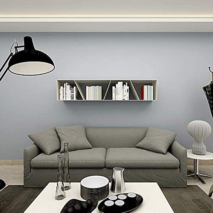 practicalWs Gray Self-Adhesive Wallpaper SelfA-dhesive Film Stick Paper | Easy to Apply Peel and Stick Wallpaper Shelf Liner Table and Door Reform Wall paper 15.7 Inch x 236.2inch - Image 3