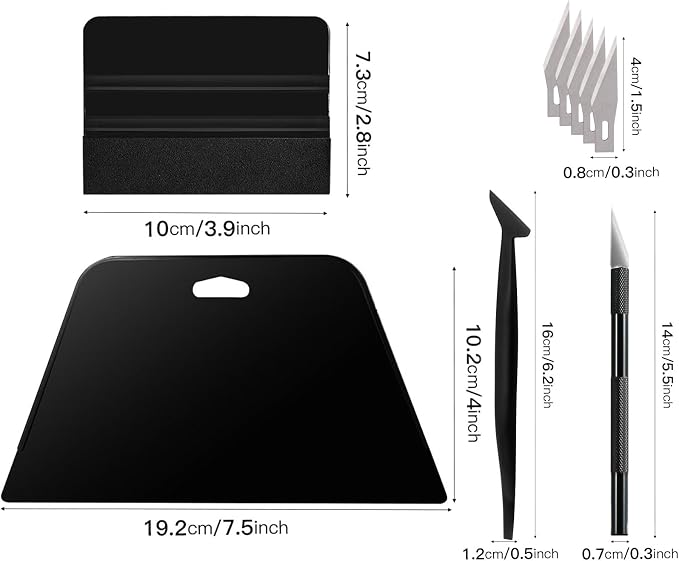 NEWISHTOOL Wallpaper Smoothing Tool Kit, Vinyl Film Wallpaper Tools | Peel and Stick Contact Paper Application Kit, Big Smoothing Squeegee, Felt Scraper, Edge Tucking Stick, Craft Knife & Blades - Image 8