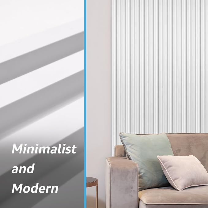 Art3d 96 x 6 Inch WPC Wood Diffuser Slat Wall Panel, 8-Pack, Matte White | Fluted Design, Durable, Moisture Resistant, Cleanable, Easy to Install, Eco-Friendly, for Living Room, Bedroom or Office - Image 6