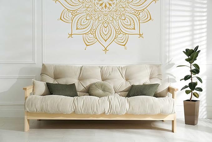 Half Mandala Wall Decal Mandala Wall Sticker Mandala Decals for Walls Flower Wall Stickers Removable Peel and Stick Wall Decals for Bedroom Living Room Yoga Studio Decor | Headboard vinyl decoration, yoga room decor, lotus peel and stick, removable, se... - Image 6