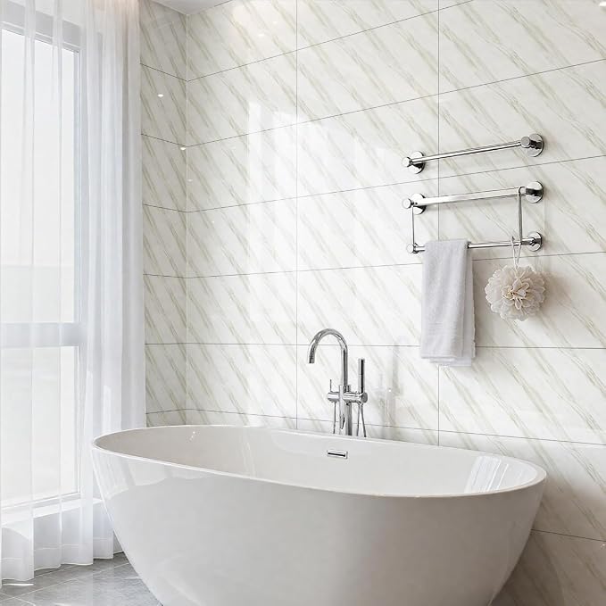 10 PCS Marble Peel and Stick Wall Panels 23.6"x11.8" Sticker | Self Adhesive, PVC, Waterproof Backsplash Tile for Bathroom, Kitchen, Living Room, Style3 - Image 3