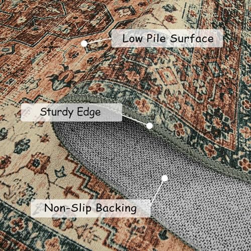 Moynesa Ultra-Thin Washable Runner Rug - 2x5 Laundry Room Rug Low Pile Hallway Rug Runner, Non Slip Non Shedding Pet Friendly Indoor Floor Carpet Runner for Bathroom Kitchen Living Room Bedside - Image 3