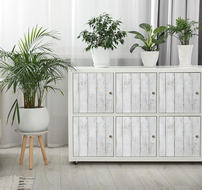 Shiplap Peel and Stick Wallpaper, Contact Paper for Classroom Home Decor | 17.7"x118" Removable Self-Adhesive White Wood Plank Film, Farmhouse Decor for Bulletin Board Desk Cabinet & Home Renovation - Image 4