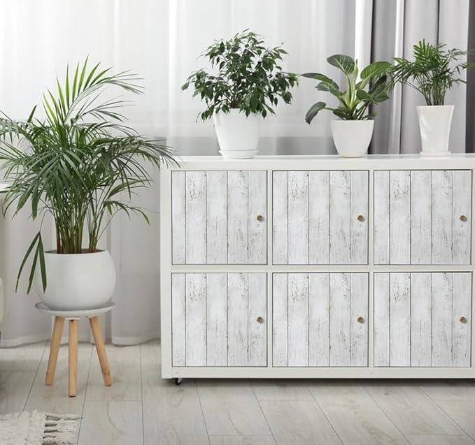 Shiplap Peel and Stick Wallpaper, Contact Paper for Classroom Home Decor | 17.7"x1004" Removable Self-Adhesive White Wood Plank Film, Farmhouse Decor for Bulletin Board Desk Cabinet & Home Renovation - Image 4