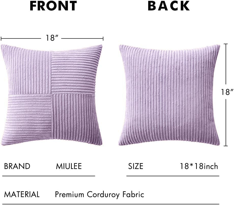 MIULEE Purple Decorative Throw Pillow Covers for Couch 18x18 Inch Lavender - Image 6