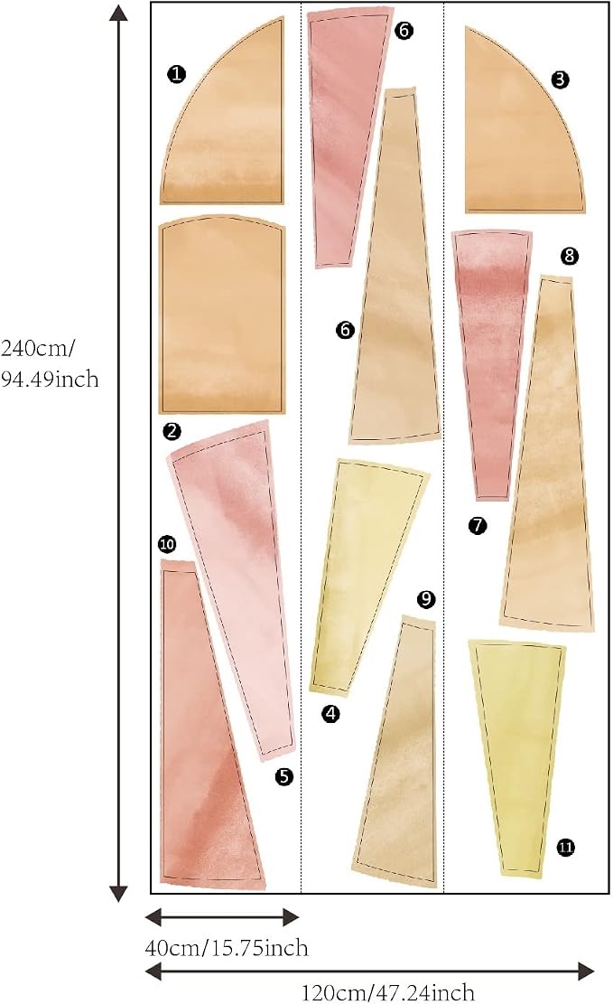 Extra Large Pastel Boho Sun Mural for Nursery and Classroom | 94.49" x 57.48" Calming Texture Fabric Decal, Peel and Stick Huge Sun Rise Wall Mural for Kids Bedroom and Classroom - Image 3