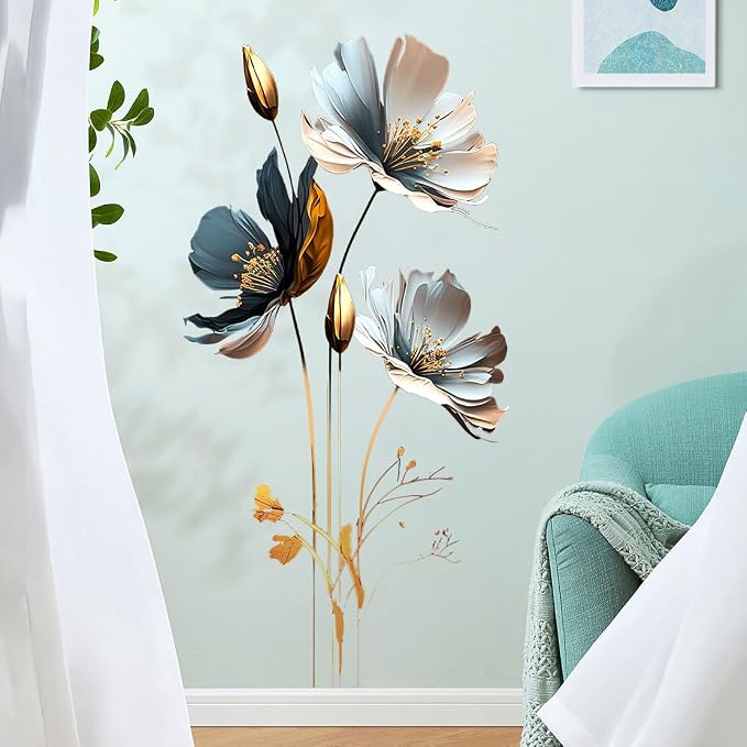 New Chinese Style Relief Lotus Wall Decal 3D Floral Wall Sticker DIY Removable Peel and Stick Wall Art Mural for Living Room Bedroom Porch Sofa Background Board Furniture Decoration - Image 8