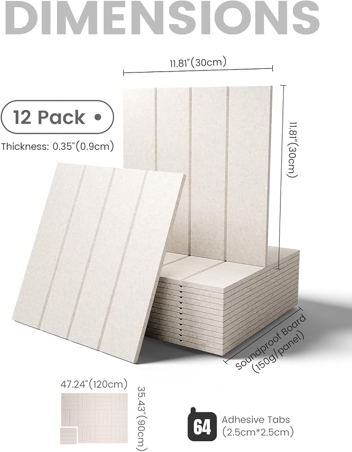 Fluxynara Felt Bulletin Board & Cork Board Alternative, Oatmeal | 48" x 36" Pin board, Removable Adhesive Tabs, Easy Install Without Wall Damage, For Home Office Decor - Image 2