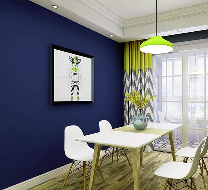 Yasinet Peel and Stick Wallpaper Blue Wallpaper Blue Contact Paper Navy Waterproof Self Adhesive Removable Wall Paper Dark Decorative Covering Countertop Table Vinyl 17.7" X 393.7" - Image 8