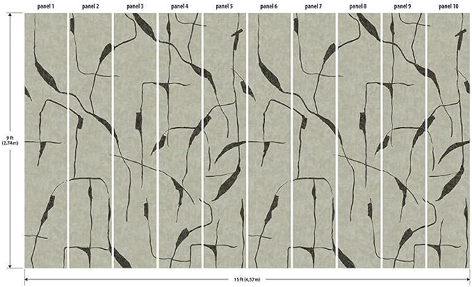 RoomMates RMK12208M Nikki Chu Taupe and Black Peel and Stick Wallpaper Mural - Image 6