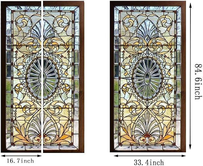 artfanke 3D Stained Glass Door Sticker Peel and Stick 33.5"x84.6"- Self-Adhesive Door Murals Wallpaper - Waterproof Wall Decal for Home Bedroom Decor (2 Sheets/Set) - Image 7