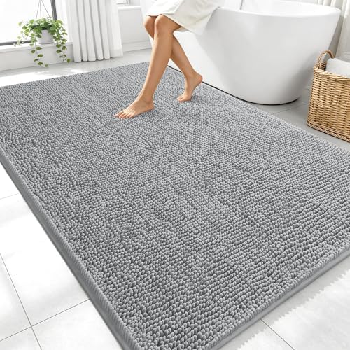 OLANLY Large Bathroom Rugs 70x46, Extra Soft Absorbent Chenille Bath Rugs by OLANLY