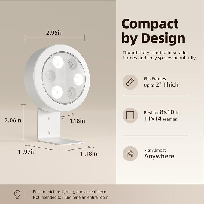 EZVALO Picture Lights for Wall, 2000mAh Rechargeable Battery Magnetic Poster Lights with 3 Color Temps & 12 RGB, Remote Dimmable Timer Painting Light, Wall Decor Light for Art Display, Frame (3 Pack) - Image 8
