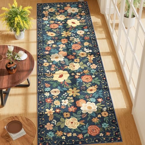 DUKINO 2x7 Runner Rug for Hallway, Soft Washable Rug Non Slip, Navy Blue - Image 3