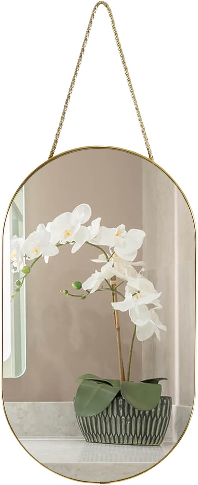 YCHMIR Oval Wall Mirror, Gold, Oval Shape by TumblerHome