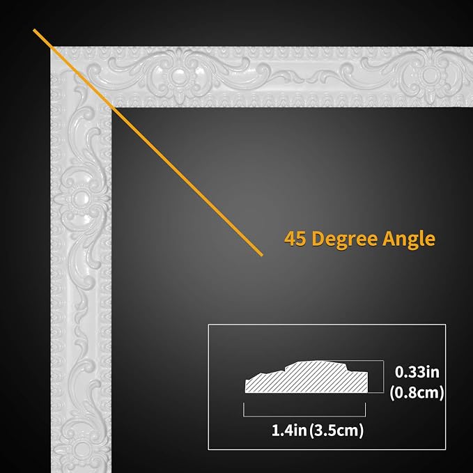NeatiEase Flexible Molding Trim Wall Trim Self Adhesive, 16.4 Feet Peel and Stick Mirror Frame Border, Waterproof Bathroom Decor, Home Decor (White) - Image 3