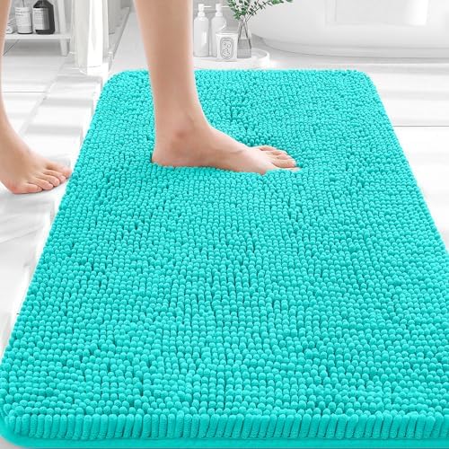 OLANLY Small Bathroom Rugs 30x18, Extra Soft Absorbent Chenille Bath Rugs by OLANLY