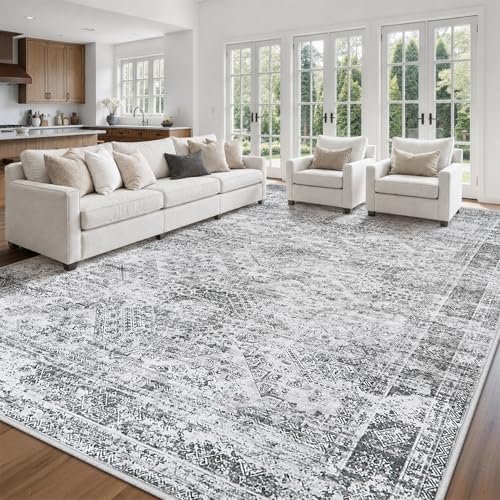 Aelenmu 10x14 Area Rugs for Living Room Washable Dining Room Grey - Image 3