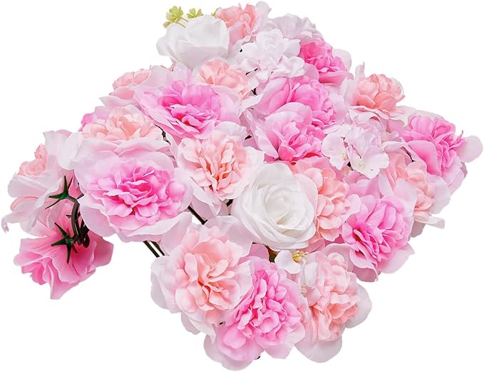 VEVOR 3D Flower Wall Panel, Artificial Floral Wall Background Mesh Backing Mat,Seamless Design&Easy Installation for Wedding Valentines Day Home Baby Party Backdrop Decor,Pink - Image 11