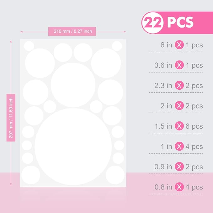 Zonon 264 Pcs White Polka Dot Wall Decals, Circle Vinyl Stickers | Removable Peel and Stick, For Nursery Bedroom Playroom Classroom Decor, Easy Application on Smooth Surfaces, Safe Vinyl - Image 2
