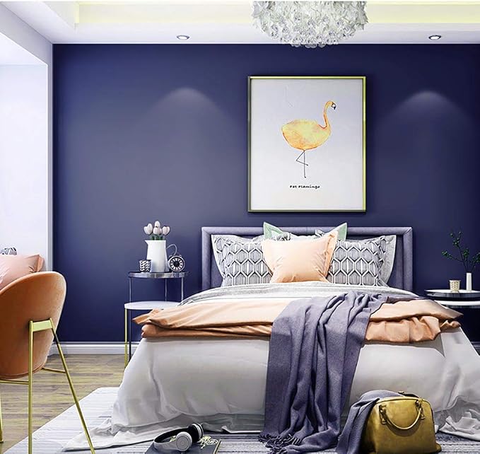 Yasinet Peel and Stick Wallpaper Blue Wallpaper Blue Contact Paper Navy Waterproof Self Adhesive Removable Wall Paper Dark Decorative Covering Countertop Table Vinyl 17.7" x197" - Image 7