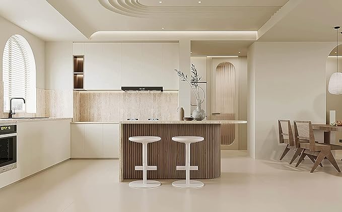 Dimoon 394''x23.6'' Cream Skin Peel and Stick Wallpaper Contact Paper Modern Self Adhesive Wall Paper Removable Renter Friendly Textured Solid Color Cabinet Vinyl Roll (394''x23.6'',Cream Skin) - Image 3