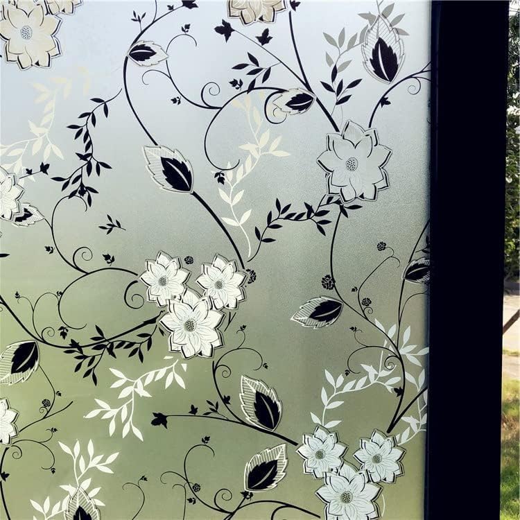 Window Privacy Film for Glass, Floral Removable Static Film, 23.6x78.7 Inch - Image 3