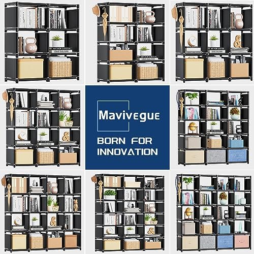 Mavivegue Book Shelf, 18 Cube Storage Organizer, DIY Bookcase, Metal Cube Bookshelf, Cubbies Closet Storage Organizer Shelves for Bedroom,Living Room,Home,Office - Image 6
