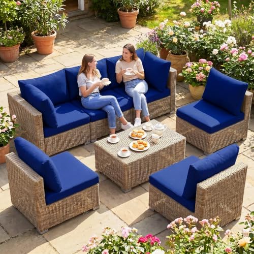 14Pcs Patio Cushion Covers Stretch Outdoor Furniture Protector Slipcovers - Image 2