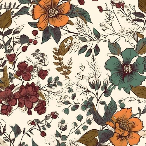 Danodoi Yellow Vintage Floral Peel and Stick Wallpaper 17.5" x 118" | Waterproof Vinyl Self Adhesive Removable Renter Friendly Floral Contact Paper by DANODOI