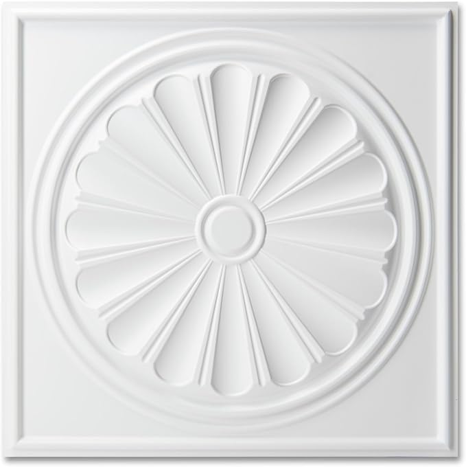 Art3dwallpanels Ceiling Tiles 12 Pack, 24 x 24 Inch, White | Drop Ceiling Tiles, High Grade PVC, 3D Wall Panels for Interior Wall Decor, Fire Rated, Waterproof, Light Weight by Art3dwallpanels