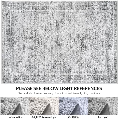 Aelenmu 5x7 Area Rugs for Living Room Washable Bedroom Dining Room Grey - Image 7