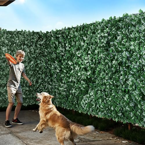 VEVOR Artificial Ivy Privacy Fence Screen, 59 x 98 in Faux Ivy Vine Leaf Hedges Fence, Greenery Privacy Fence with Mesh Cloth Backing, Green Wall Decoration for Outdoor Garden, Yard, Balcony - Image 2