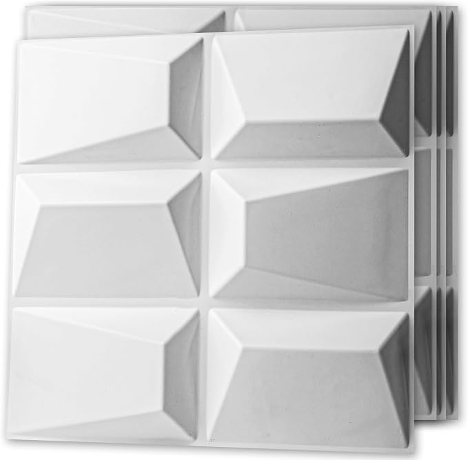 Art3d Decorative 3D Wall Panel, 32 Sq.FT PVC Interior Wall Decor for Living Room, Bedroom, Lobby, Office, Shopping Mall, White by Art3d