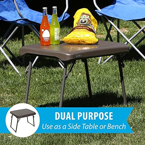 LIFETIME 280488 Compact Folding Low Side Table for Camping, Brown - Image 4