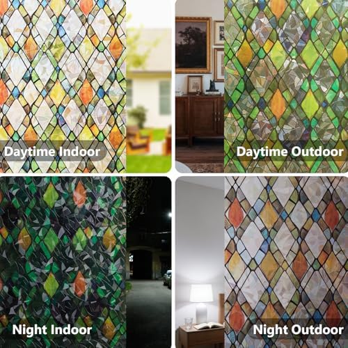 Window Privacy Film Stained Glass 23.6" x 157.4" Rainbow - Image 7