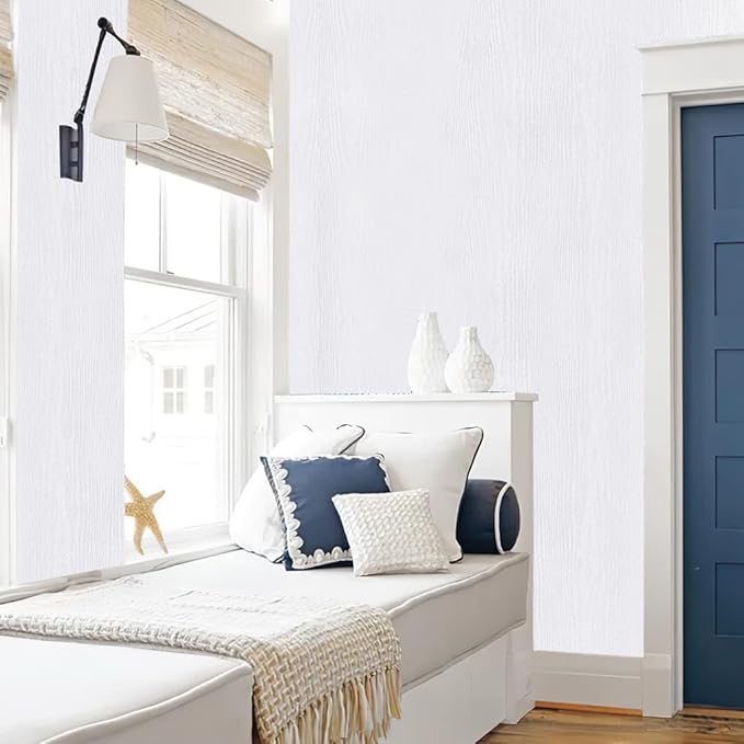 Arthome Peel and Stick Wallpaper - White Wood Contact Paper - White Wallpaper - Self-Adhesive, Removable and Waterproof for Cabinet, Countertop (33" x 120") - Image 3