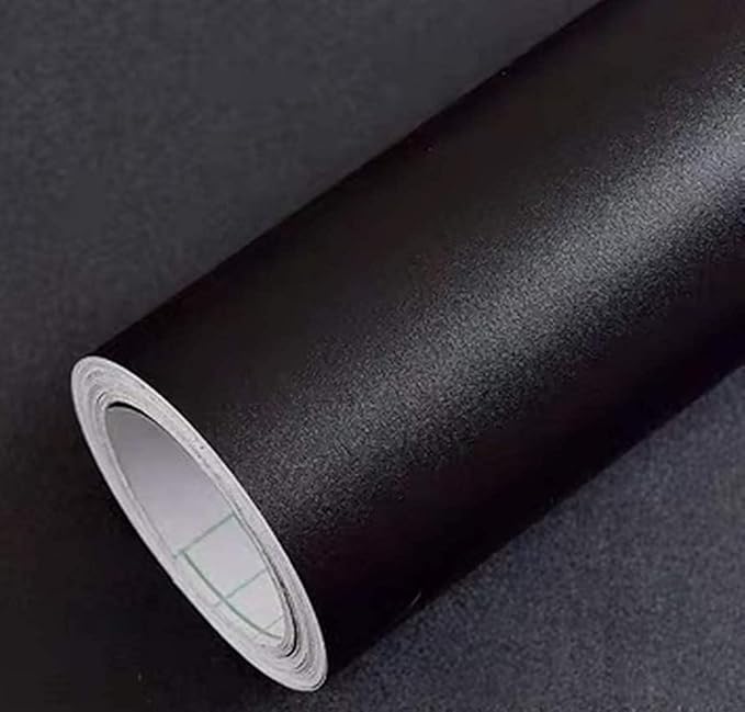 Yancorp 15.7"x787"/65.6 Feet Matte Black Peel and Stick Wallpaper Removable Contact Paper for Cabinest Self-Adhesive Drawer Stick and Peel Countertop by YancorpHomeDecor