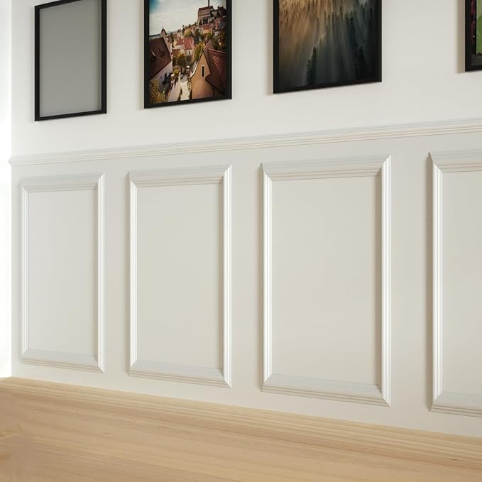 NeatiEase 4 Set Peel and Stick Wall Molding Trim Kit, 16" x24" Premade Wainscoting Panels, Self Adhesive Moulding Panel for Interior Walls Picture Frame by NeatiEase