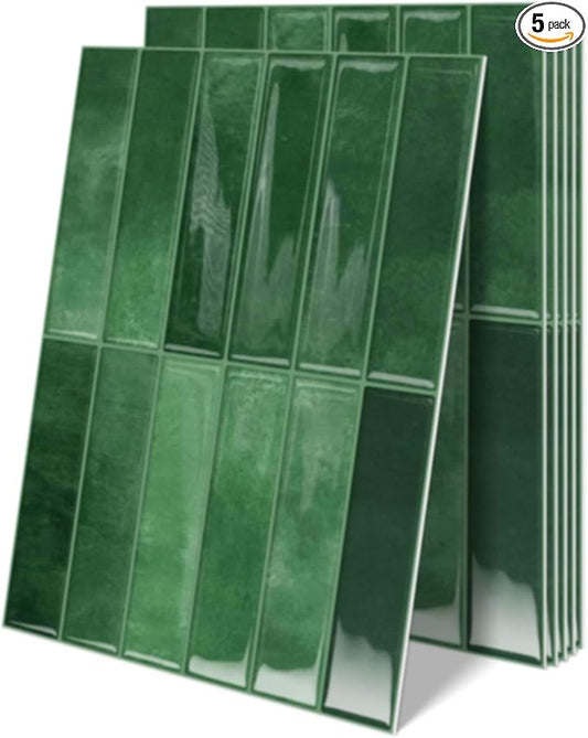 Peel and Stick Backsplash Tiles，3D Wall Panels Upgraded Thickened DIY 5-Pack, 12x9 by Unknown