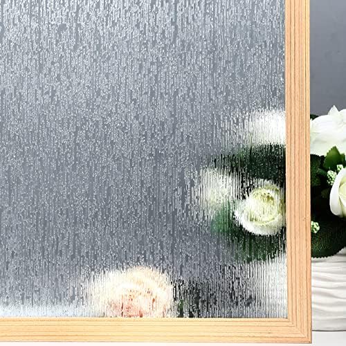 VELIMAX Rain Glass Window Film Privacy Static Window Clings Decorative Glass Sticker for Home Office Removable UV Protection Heat Control 23.6 x 118 inches by VELIMAX