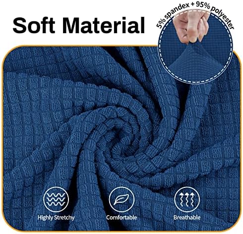 Asnomy Stretch Couch Covers Washable,loveseat Cover Slipcovers,Classic Blue - Image 3