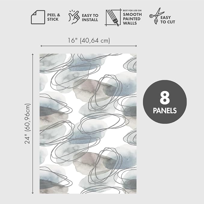 Peel and Stick Wallpaper Panels, Winner Circles, 8-Pack | 16 x 24 in panel size; Covers up to 21.33 sq ft; Vinyl peel & stick; No paste needed; Great for walls, shelves & cabinets. - Image 2