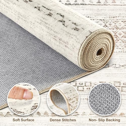 Nakagishi 10x14 Area Rugs Living Room: Washable Boho Large Neutral Modern Soft Stain Resistant Farmhouse Indoor Floor Rug Non-Slip Carpet for Bedroom Nursery Kids Playroom Office Dining Room- Colorful - Image 3