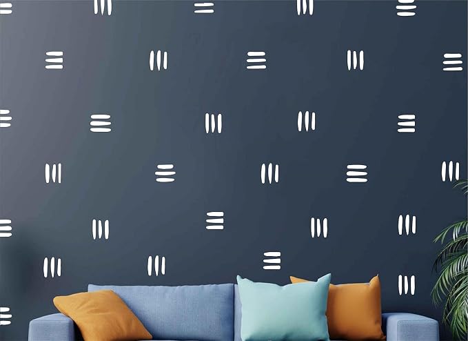 120Pcs Modern Line Wall Sticker Boho Nursery Decal (White) | Self Adhesive Vinyl, Removable Waterproof Murals, Minimalist Home Art, Ideal DIY Decor For Living Room YT5037 - Image 2