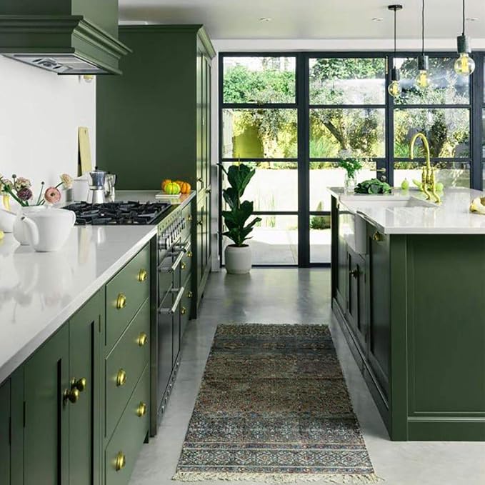 Yasinet 17.7" x393.7"Dark Green Peel and Stick Wallpaper Green Contact Paper GreenWallpaper Solid Waterproof Self Adhesive Removable Wallpaper Decorative for Wall Bedroom Vinyl Film - Image 9