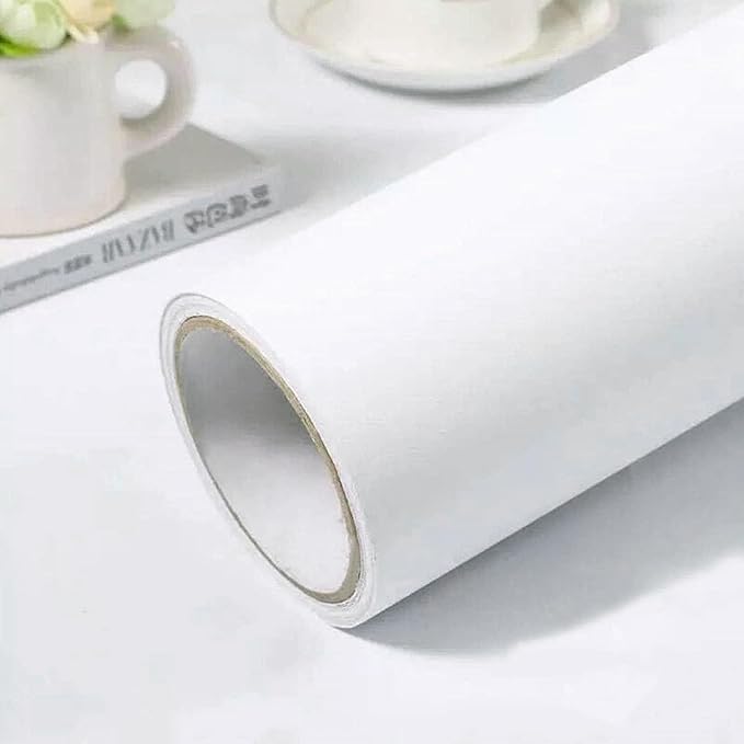 White Contact Paper 15.7'' x 590.5'' White Peel and Stick Wallpaper | Removable Self-Adhesive Thicken Wall Paper for Bedroom Walls, Desks, Tables, Countertops by practicalWs